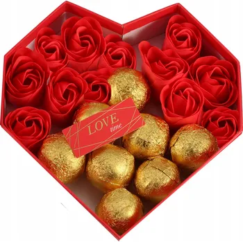 Kosmetická sada Dárková Sada AURORA : do koupele bomby, mýdlové vločky, krabička ve tvaru srdce