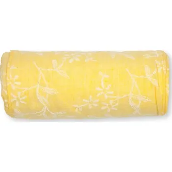 Stuha Dekorativní stuha květovaná výšivka žlutá 150mm x 4m