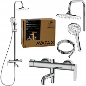 Sprchový set Sprchový panel s vanovou baterií chromovaná nastavitelná hlavová sprcha AVAPAX
