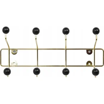 Věšák VĚŠÁK NA OBLEČENÍ NA BUNDY KOVOVÝ ZLATÝ NA ZEĎ 34 cm