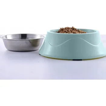 Miska pro psa Sada dvou kovových misek ADGO zelená 0,74 l