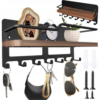 Věšák Organizér na klíče - věšák na klíče 25cm dřevo kov WoodExpert