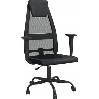 Kancelářská židle výškově nastavitelná černá síťovina a koženk
