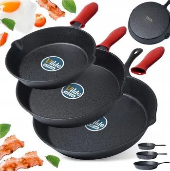 Pánev Sada litinových pánví Vilde černá, 3 kusy, 20 cm, 25 cm, 30 cm