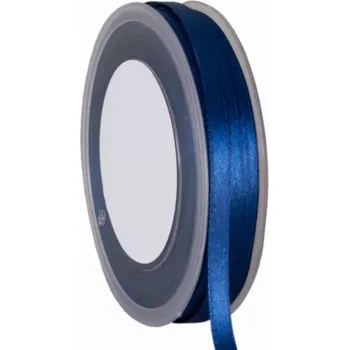 Stuha Oboustranná saténová stuha 6 mm x 50 m tmavě modrá