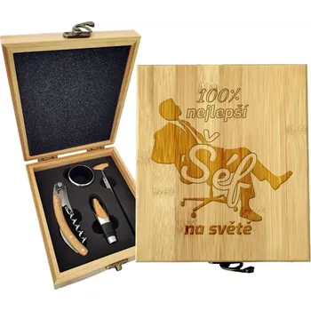 Víno Sablio Dárková sada na víno 100% nejlepší šéf na světě: 147×168×49 mm