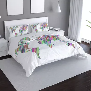 Povlečení Sablio Povlečení Barevné světadíly - 140x220 / 90x70