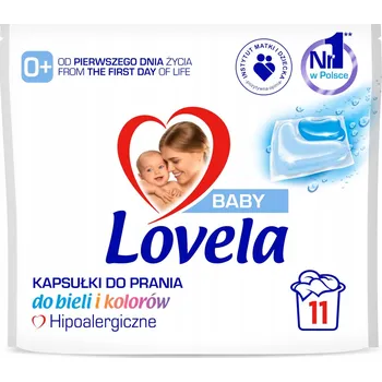 Přípravek na praní LOVELA kapsle na praní bílého a barevného prádla, dětského a kojeneckého oblečení - 11 ks.