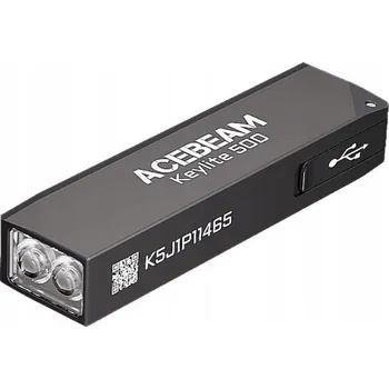 ACEBEAM Keylite 500 LED Svítilna na Klíče, Bílé Světlo, 500 lm, Dosah 70 m, Černá