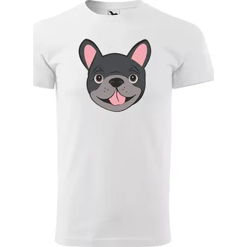 Sablio Tričko s potiskem pro milovníky psů Francouzský buldoček - bílé 2XL