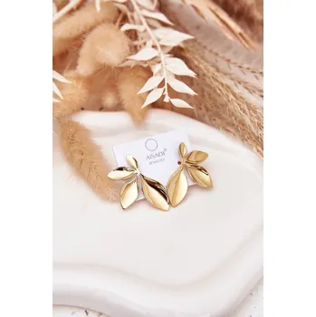Dámská halenka Velké dámské náušnice listy zlaté univerzální