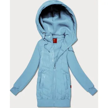 Dámská mikina Světle modrá dámská mikina z různých materiálů s kapucí Goodlookin (AMG-175) odstíny modré XXL (44)