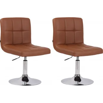 Barová židle 2 ks / set designové křeslo Palma V2 syntetická kůže, světle hnědá