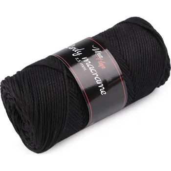 Příze Pletací příze Cordy Macrame 250 g, střední, 8 (8001) černá