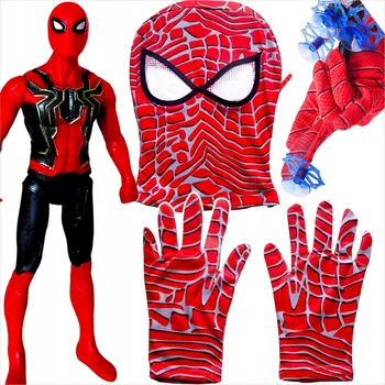 Figurka Spiderman MEGA SADA 5v1 FIGURKA 2x RUKAVICE RAKETOMET SÍTĚ MASKA KOSTÝM