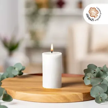 Svíčka Tvoje svíčka Včelí bílá svíce válec 6 x10 cm