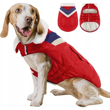 Obleček pro psa Zimní bunda a vesta pro psa, teplá, se zapínáním Na Suchý Zip, s podšívkou a límcem, velikost XL