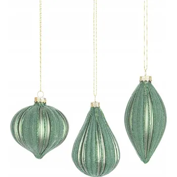Vánoční ozdoba Vánoční Koule na vánoční stromek, sada 12 kusů BIZZOTTO, zelená skleněná vánoční ozdoba