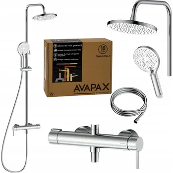 Sprchový set Sprchový panel s chromovou baterií, nastavitelný, do sprchového koutu, sada ECO AVAPAX
