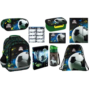 Školní batoh Zvýhodněná školní sada s batohem fotbal 9 ks