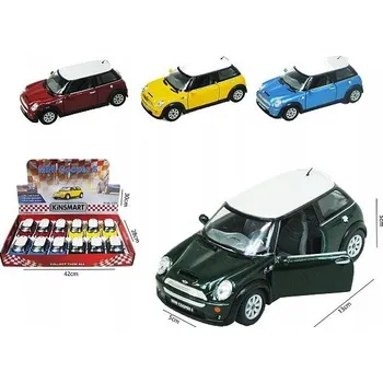 autíčko KOVOVÝ MODEL MINI COOPER S KINSMART 1:28 ZELENÝ