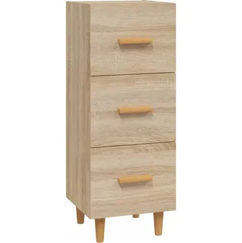 Komoda Komoda dub sonoma 34,5 x 34 x 90 cm se 3 zásuvkami a dřevěnými nožičkami
