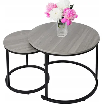 Konferenční stolek Konferenční stolek Bauerkraft kulatý 60 x 60 x 45 cm šedý