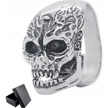 Prsten Stříbrný prsten pečetní 925 Lebka Pohyblivá VEL. 20