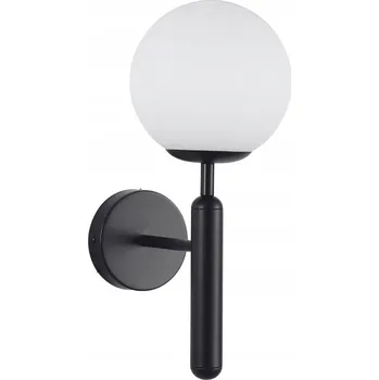 Nástěnné svítidlo Nástěnná lampa moderní KINKIET SKLENĚNÁ KOULE MLÉČNÁ Glamour černá
