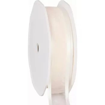 Stuha Organza se saténovým lemem 25 mm x 25 m slonová kost