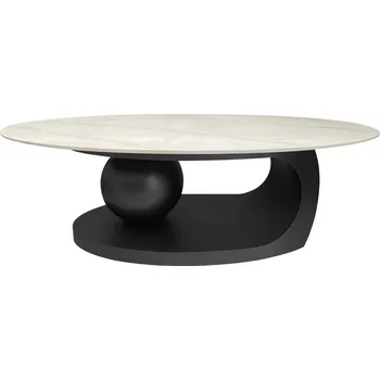 Obývací pokoj Konferenční stolek, imitace mramoru/černá, AXEN
