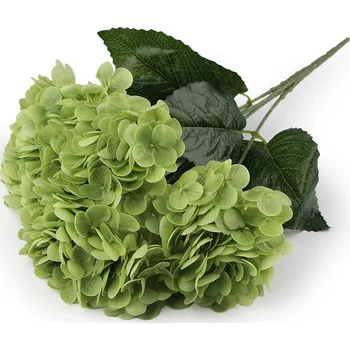 umělá květina Umělá kytice hortenzie, barva 6 zelená sv.