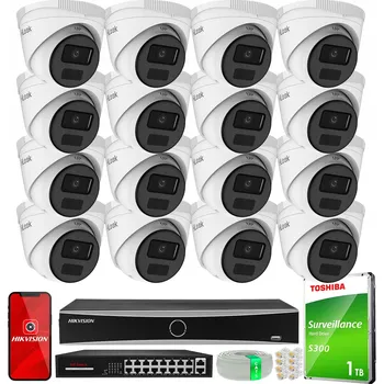 Bezpečnostní kamera Monitorovací sada 16x IPCAM-T4-P Full HD, PoE, H.265+ HiLook od Hikvision