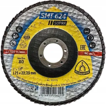Brusný kotouč Klingspor lamelový brusný talíř, zrnitost 80, 125 mm SMT 624 322775