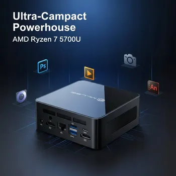Stolní počítač MLLSE Mini PC AMD Ryzen 7 5700U, 16 GB RAM, 512 GB SSD, Windows 11 - Stolní počítač