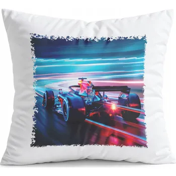 Polštář POLŠTÁŘ BÍLÝ DÁREK - FORMULE F1 SPORTOVNÍ ZÁVODY