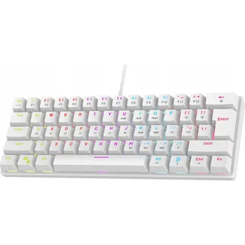 Klávesnice Drátová mechanická klávesnice RAMPAGE PLOWER K60 RGB s podložkou, bílá