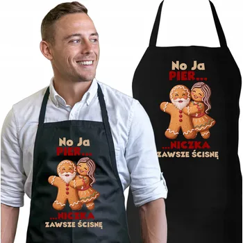 Kuchyňská zástěra Vánoční kuchyňská zástěra dárek VÁNOCE Vtipná DVA PERNÍČCI PER...