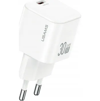 Síťová nabíječka USAMS JO 30W USB-C + kabel USB-C/Lightning 1m bílá