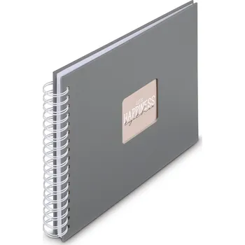 Fotoalbum Hama album klasické spirálové FINE ART 28x24 cm, 50 stran, kamenná šedá, bílé listy