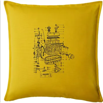 Polštář Motor škoda 105-136 - Polštář 50x50 - 50x50 - Pouze potah ( Žlutá )