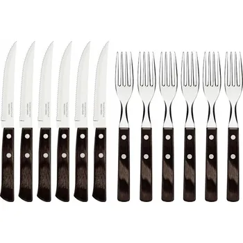 Příbor TRAMONTINA 12dílná sada příborů na STEAK a PIZZU POLYWOOD