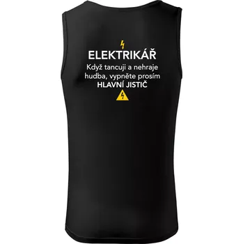 Pánské termoprádlo Elektrikář - hlavní jistič - Nápis na zádech - Tílko pánské Core - M ( Černá )