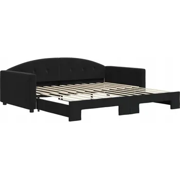 Pohovka VidaXL Rozkládací pohovka, černá, 100x200 cm, samet