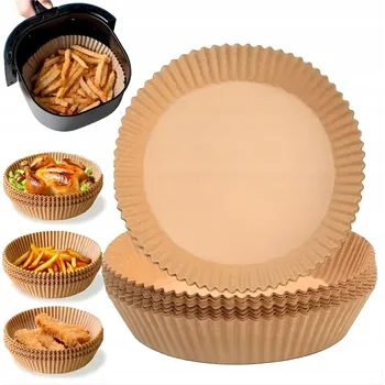 Jednorázové nádobí Vložky do horkovzdušné fritézy 16 cm, papírové tácky/formy na pečení, kulaté, 100 ks