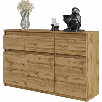 Komoda Komoda Furnica dub wotan 120 cm 3 zásuvky 3 dvířka kolekce Noah