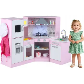 Dětská kuchyňka Dřevěná rohová kuchyňka pro děti Kuchyňka na hraní