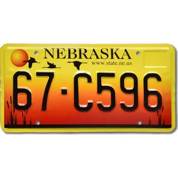 Plechová cedule Americká SPZ Nebraska Sandhill Crane 67-C596