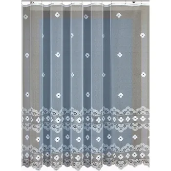 Záclona Bílá vitrážová záclona Lambrekýn na metr, výška 60 cm