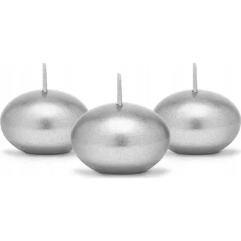 Svíčka Svíčka Disková 4 cm Lesklá Stříbrná